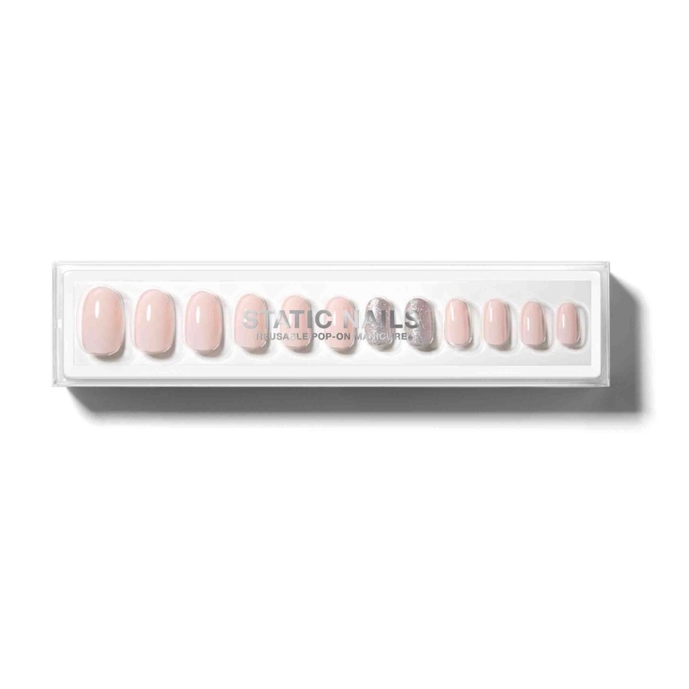 Static Nails Ballerina Round Reusable Pop-On Manicure